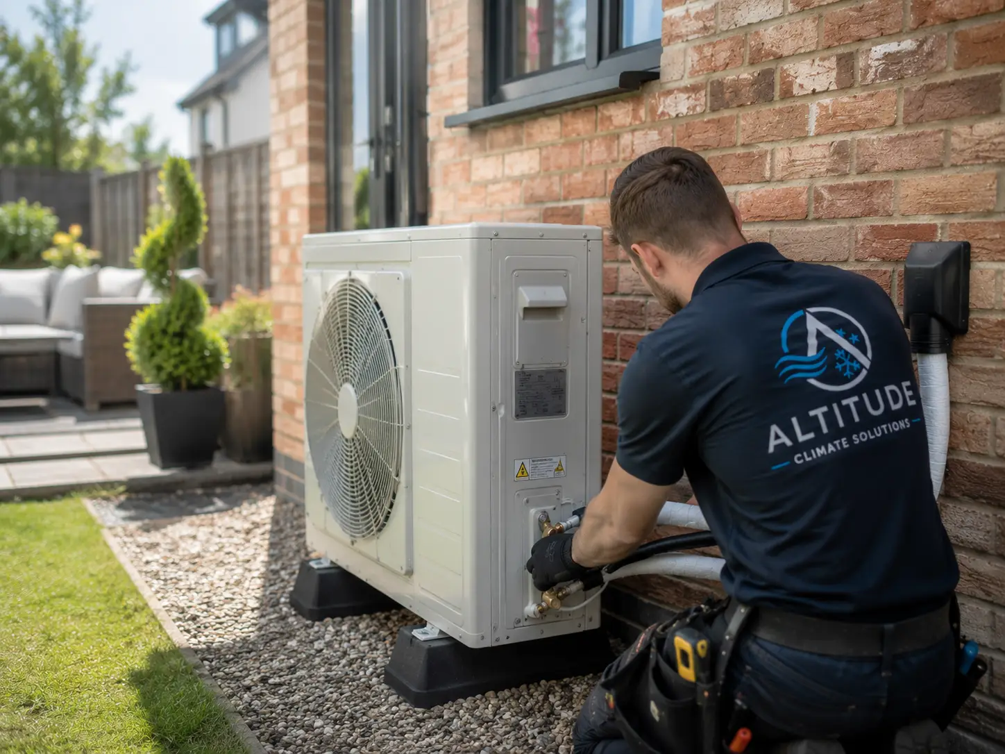 Residential air conditioning installation by Altitude Climate Solutions in Hinckley and Leicester.